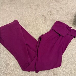 VINTAGE PINK Victoria's Secret Fold-Over Waist Boot Cut Pants - Deep Magenta